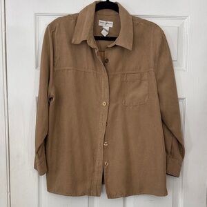 Light Brown Suede Button-up Shirt